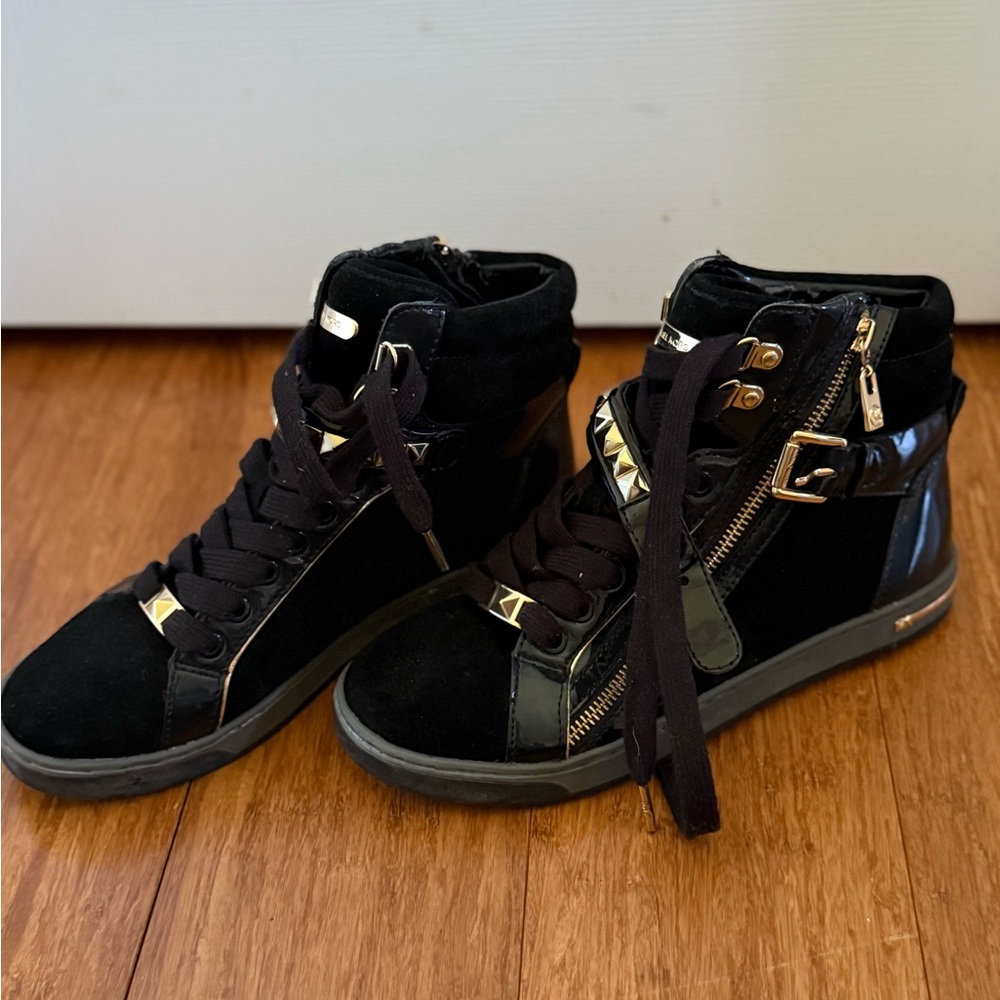 Michael Kors Black and Gold Sneakers